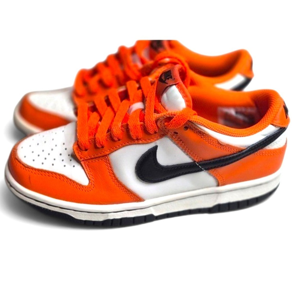 Nike | Dunk Low GS "Halloween 2022" Safety Orange White Black Sneakers | Size 4Y